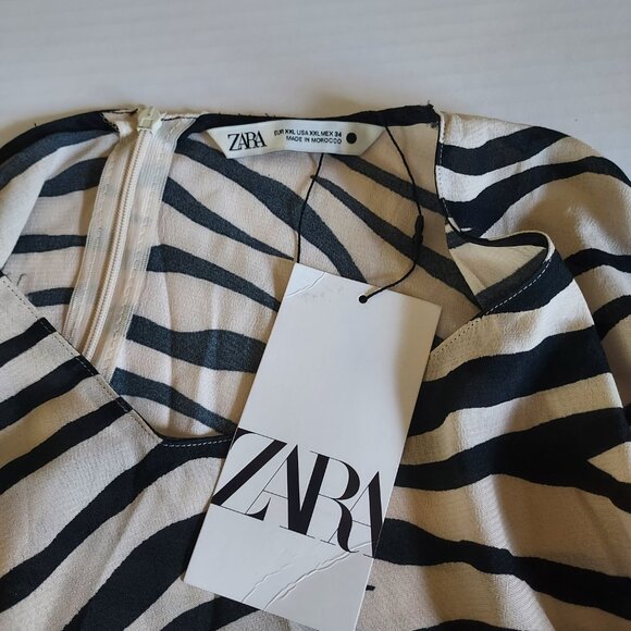 Zara Animal Print Dress ZW Collection Size XXL - Picture 8 of 10
